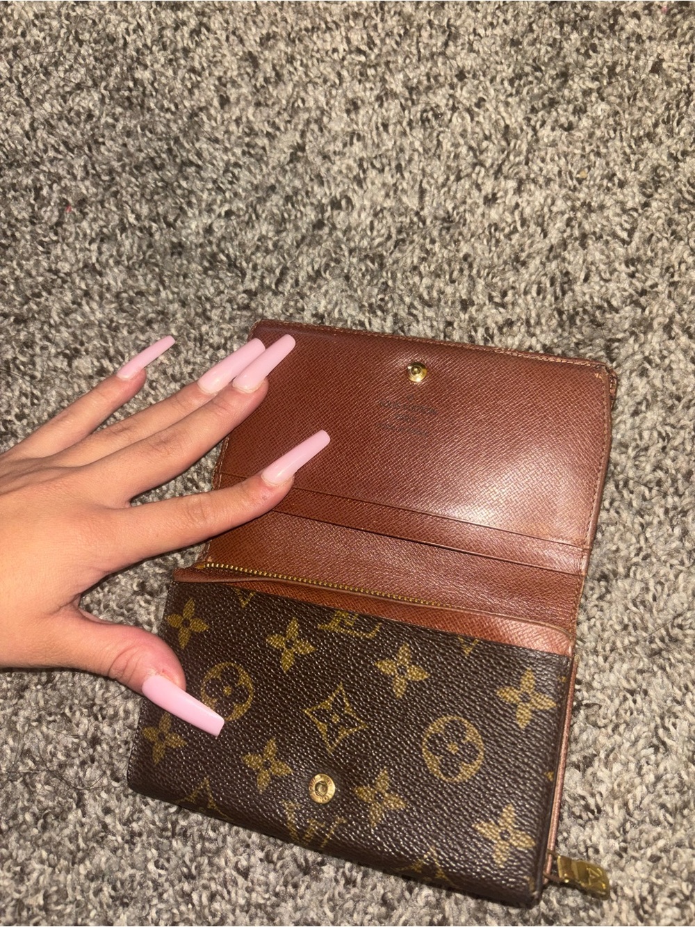 Louis Vuitton Monogram Compact Wallet in Brown and Gold Trim - Picture 5 of 7